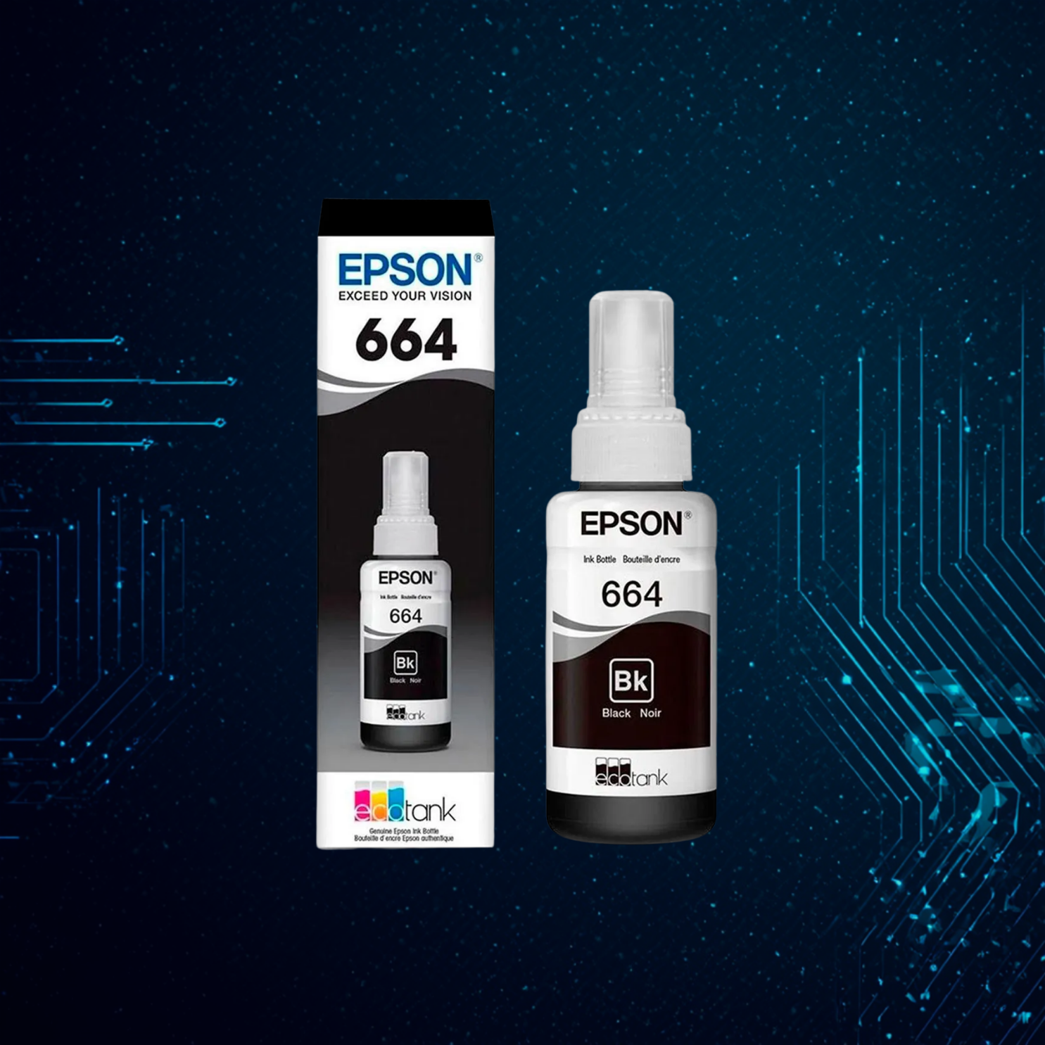 Tinta Negra Epson 664 BK – Black Original EcoTank
