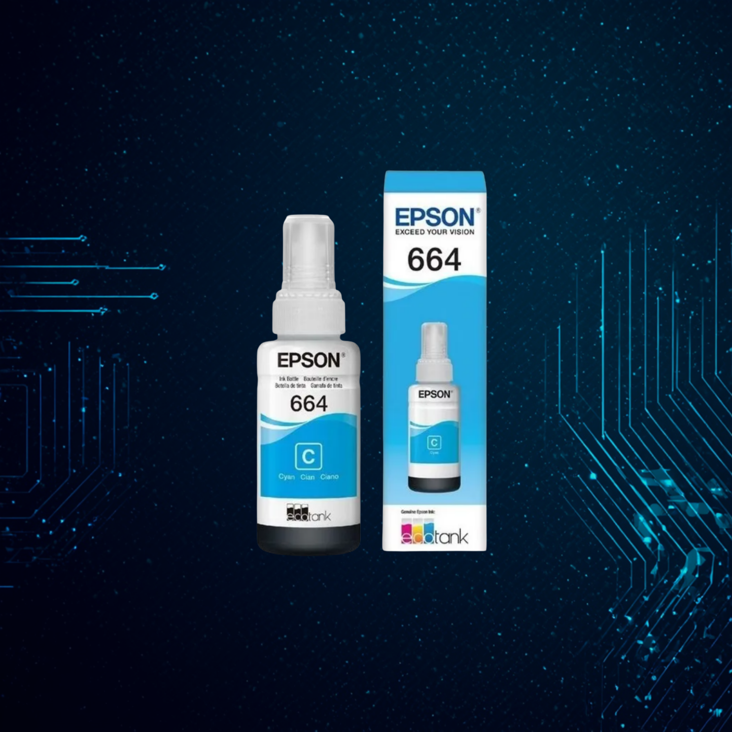 Tinta Azul Epson 664 – Cyan Original EcoTank